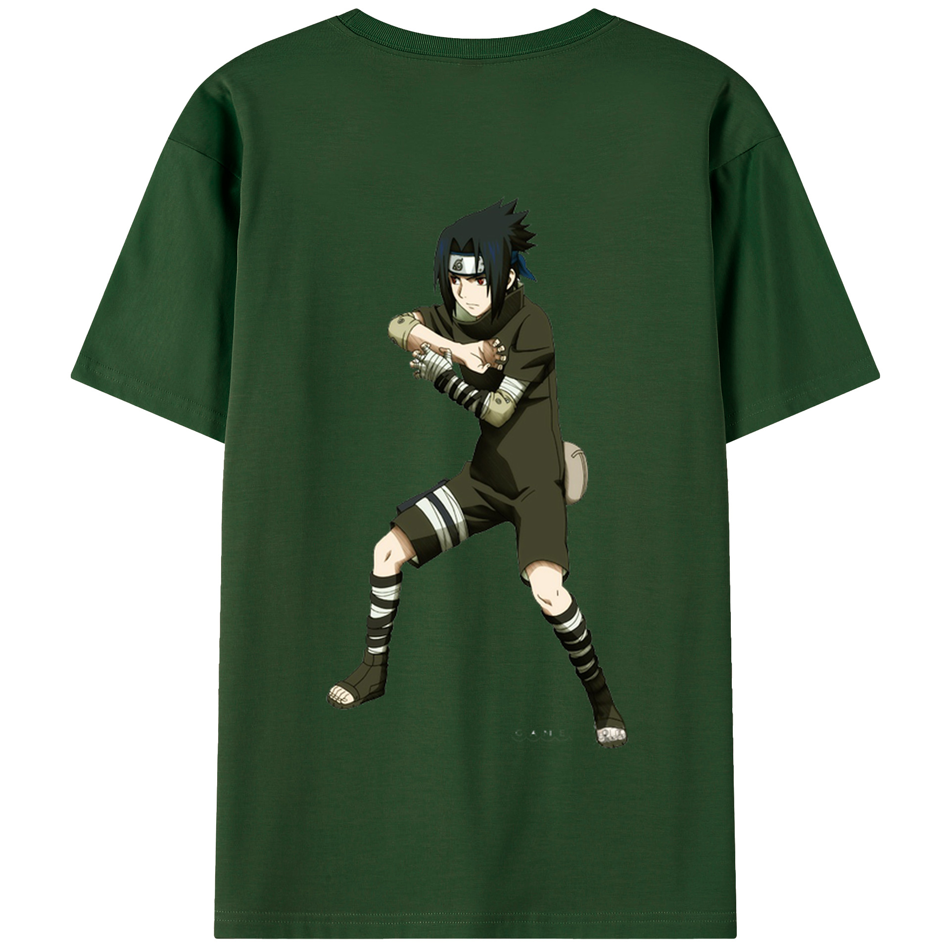 （画像用） NARUTO -ナルト- うちは サスケ Uchiha Sasuke 綿100％半袖Tシャツ（背面プリント）